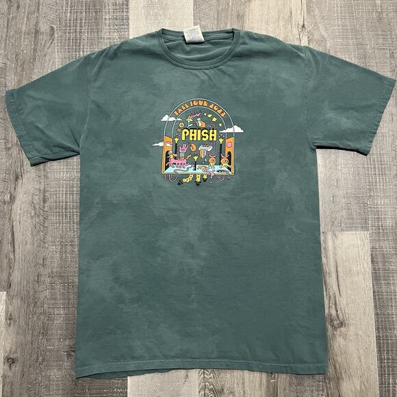 Phish Fall Tour 2023 Green Dyed Concert Jam Band 3 Stop Tour T Shirt Size M - Picture 1 of 4